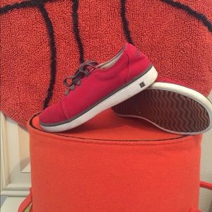 Bogs Red Canvas Tie Ups